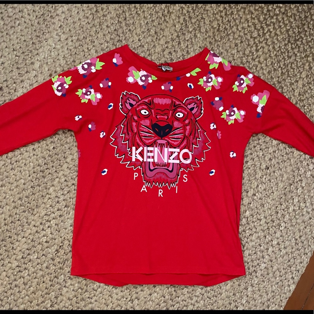NEW WITH TAGS Girls Kenzo red long sleeve tee